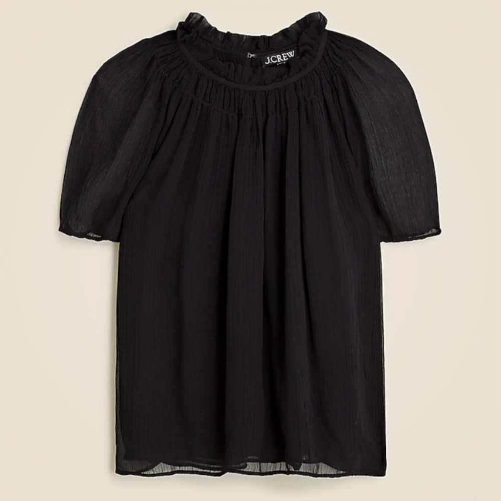 NWT J.Crew Crinkle Chiffon Smocked Top